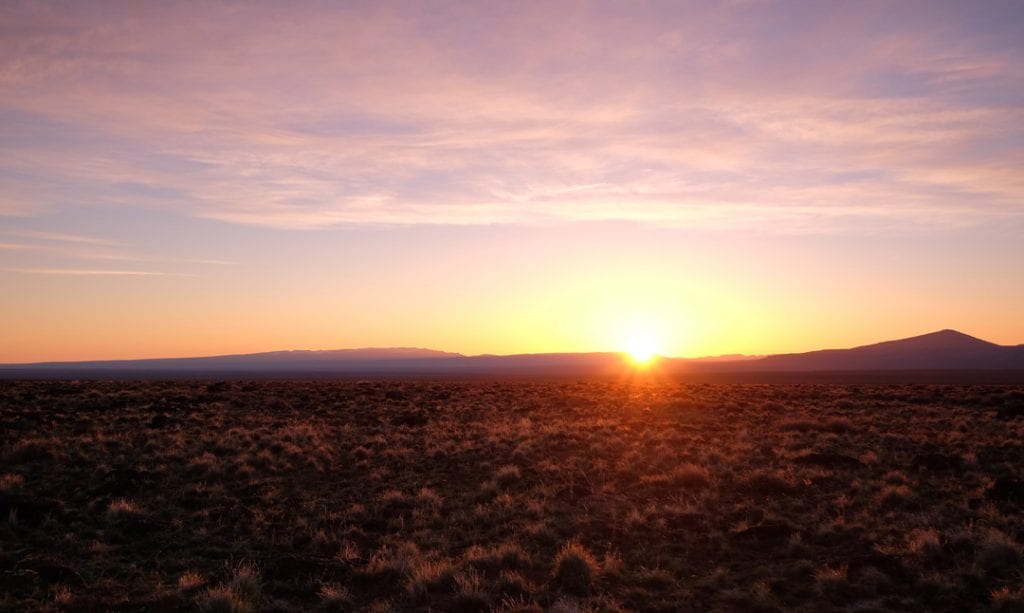 sunrise in the Oregon outback