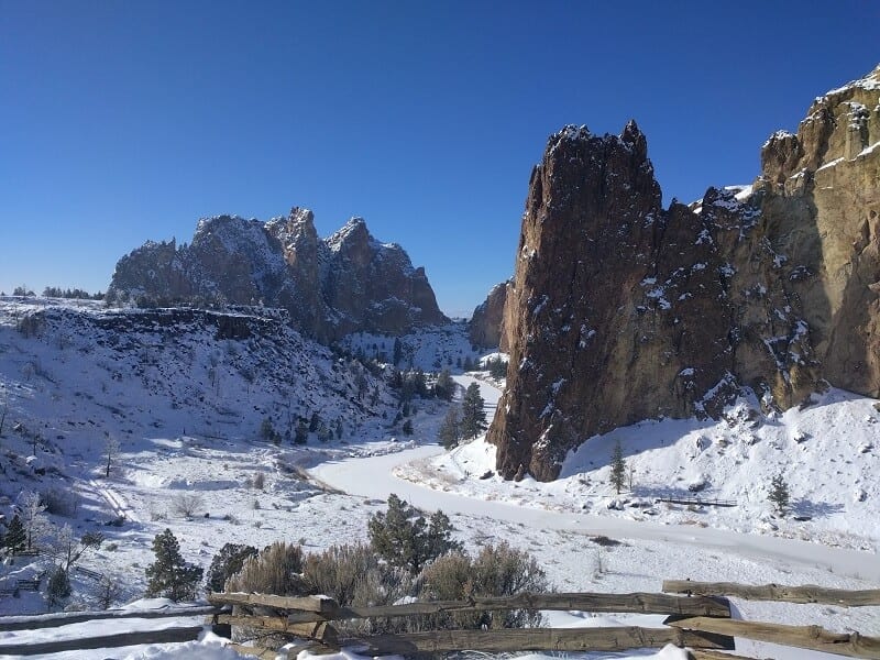 Smith Rock State Park Winter Central Oregon Snow Hiking