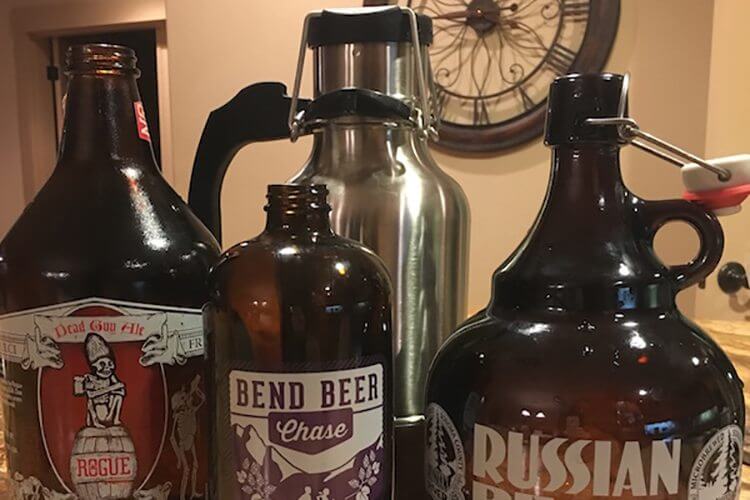 Growler bottles in Bend Oregon