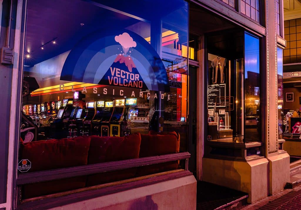 Entrance to Vector Volcano in downtown Bend