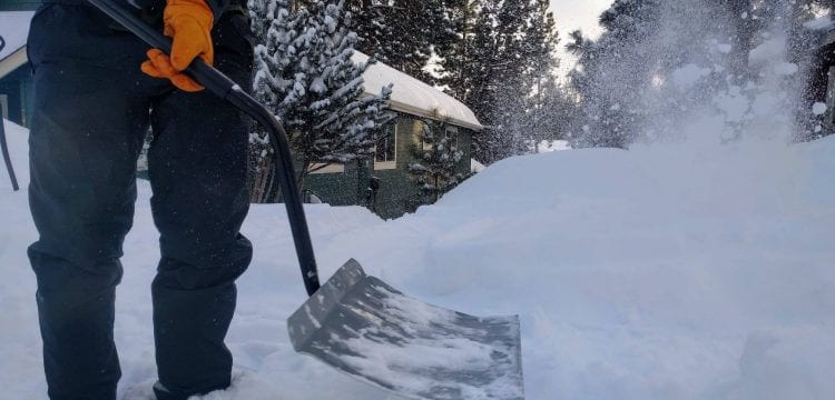 Shoveling Snow for neighbor - Bend Joy Project