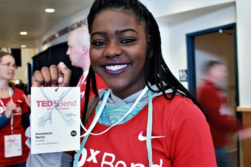 Annastacia Martin, a Bend Senior High School student and volunteer for TEDxBend.