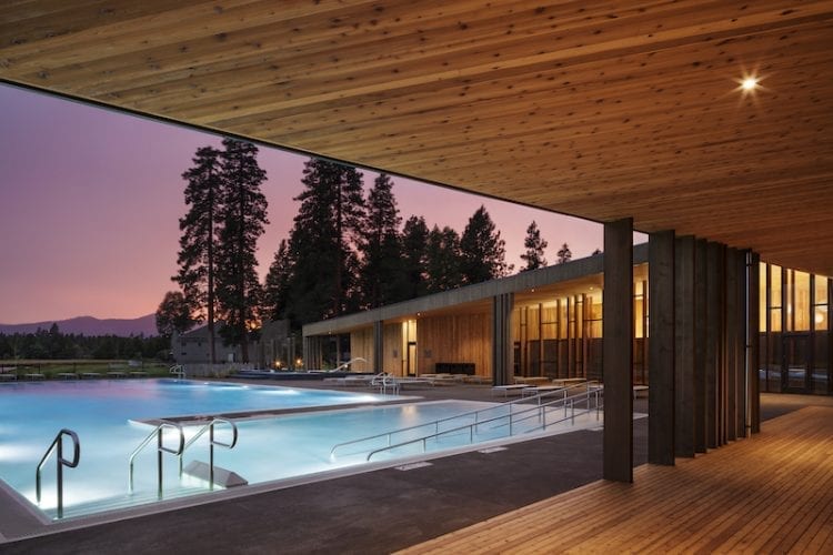 Newly renovated lodge and pool at Black Butte Ranch in Sisters, Oregon.