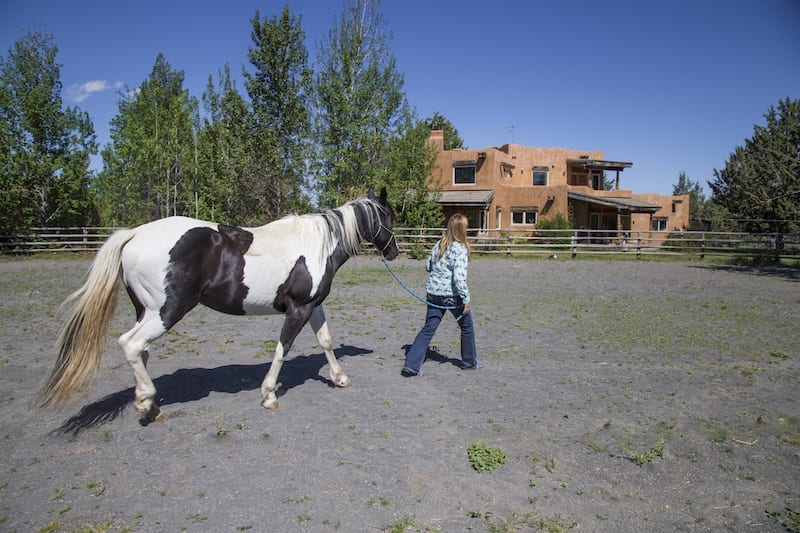 Sculptor Danae Miller at her Tumalo, Oregon farm and studio.