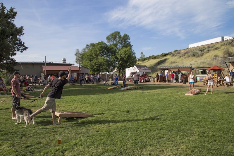 Cornhole at Crux in Bend, Oregon