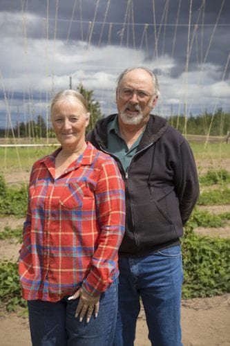Gary and Susan Wyatt, owners of Tumalo Hops in Central Oregon.