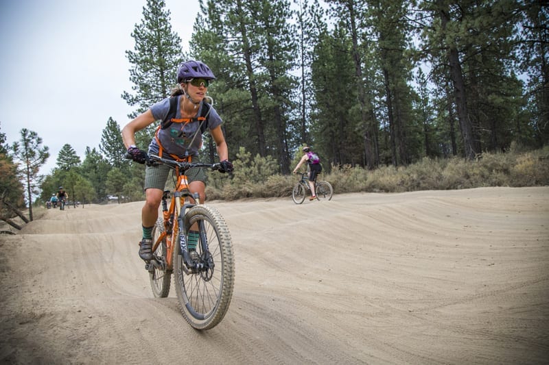 Dirt Divas mountain biking at Phil's Trail in Bend, Oregon.