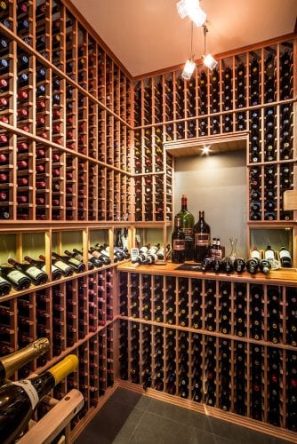 The wine cellar of a modern kitchen in Bend, Oregon.