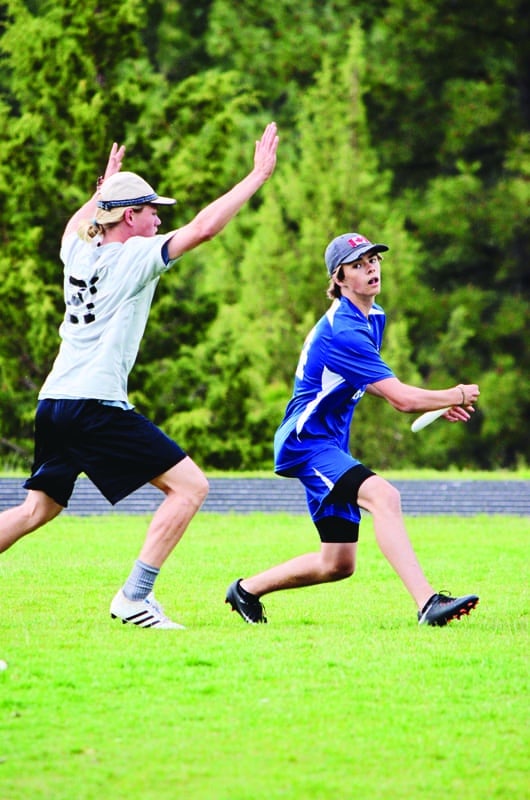 Bend Senior High School Ultimate team at practice.