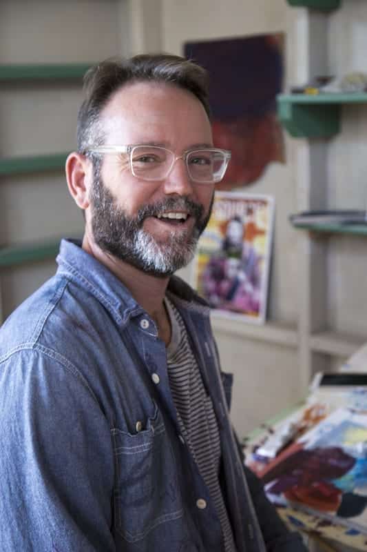 Artist Courtney Holton in his Bend, Oregon studio