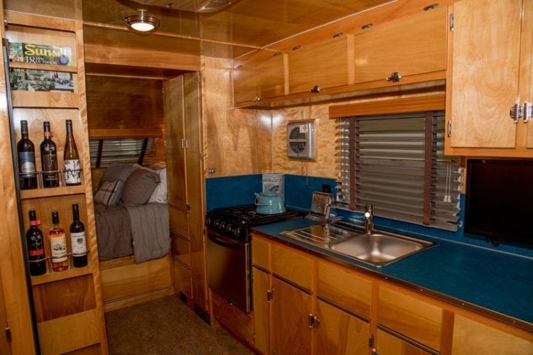 Inside the Neutron, a vintage-inspired camping trailer from Flyte Camp.