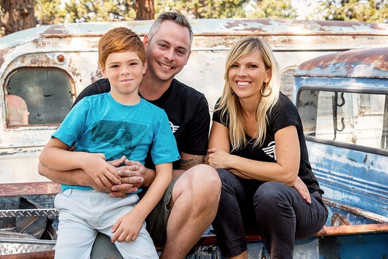 Justin and Anna Scribner, owners of Flyte Camp, a vintage trailer restoration company in Bend, Oregon.