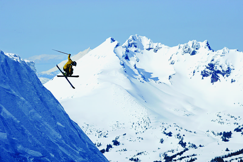 Skiier in air