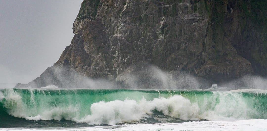 Cape Kiwanda winter storm watching on the Oregon Coast for a romantic getaway