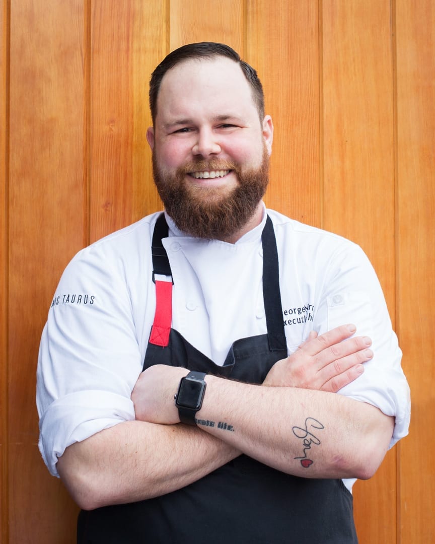 Chef George Morris at fine dining restaurant Pos Taurus in Bend, Oregon