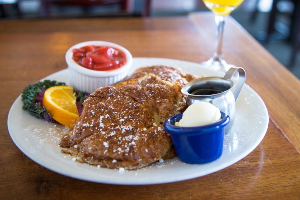 Stuffed French toast brunch dish at McKay Cottage restaurant in Bend, Oregon