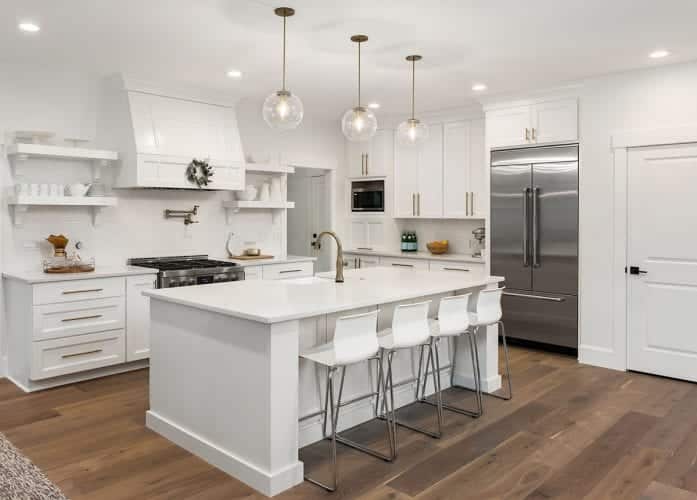 Kitchen with open shelving