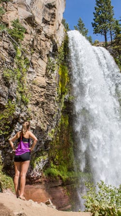 Hiker at Tumalo Falls