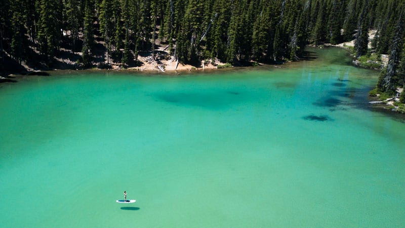 Paddleboarder at Devil's Lake