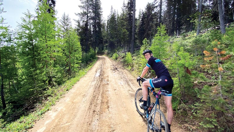 Biker on the trail for the Ochoco weekend jaunt