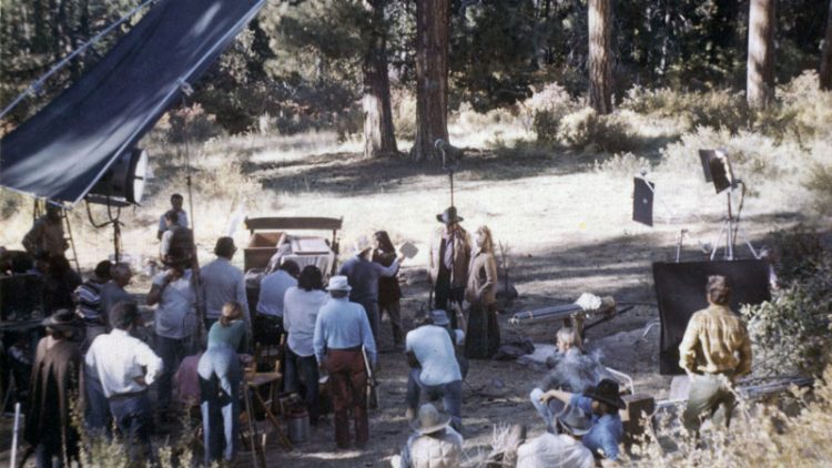 Paramount Studios, Rooster Cogburn shooting in Shevlin Park with “The Duke” John Wayne and Katharine Hepburn, 1974.