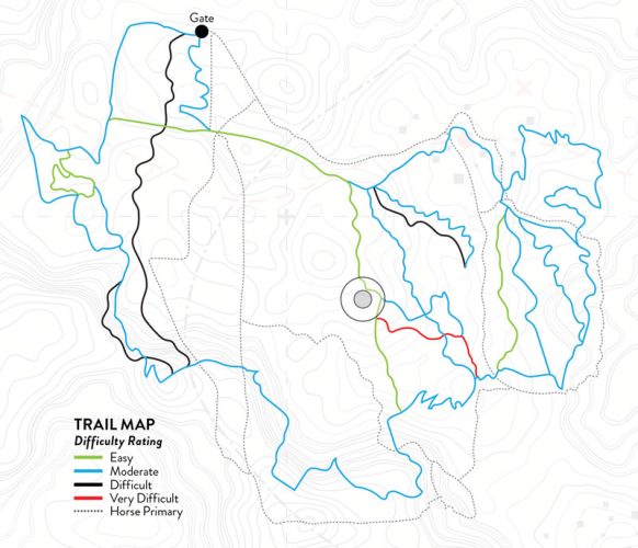 Central Oregon bike trail map illustration
