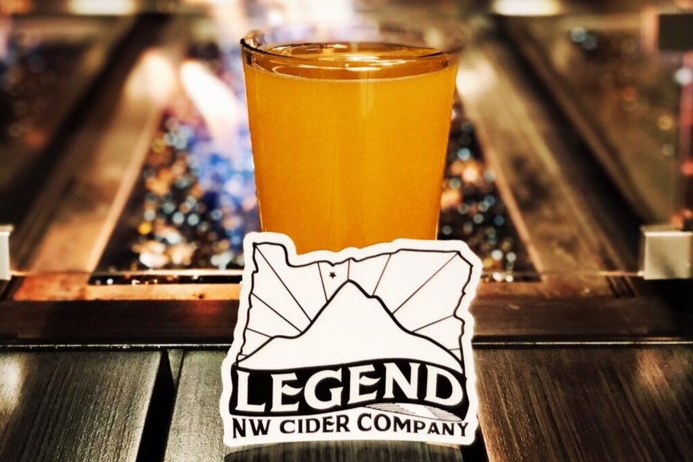 A glass of Legend NW Cider