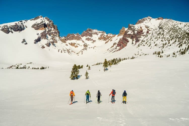 5 friends in the backcountry