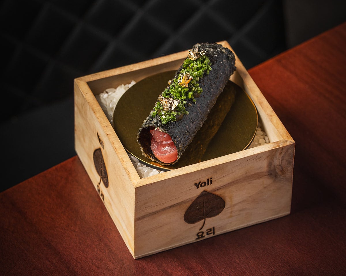 Gorgeous presentation of Sushi and Caviar at Yoli in Bend