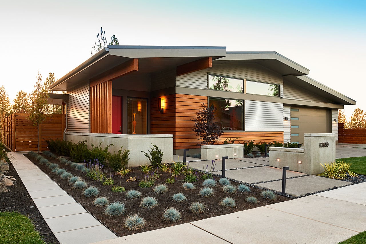 Exterior of home with xeriscape