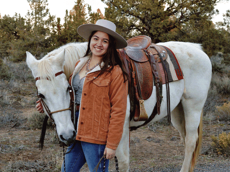 Artist Clara Smith and horse Teddi