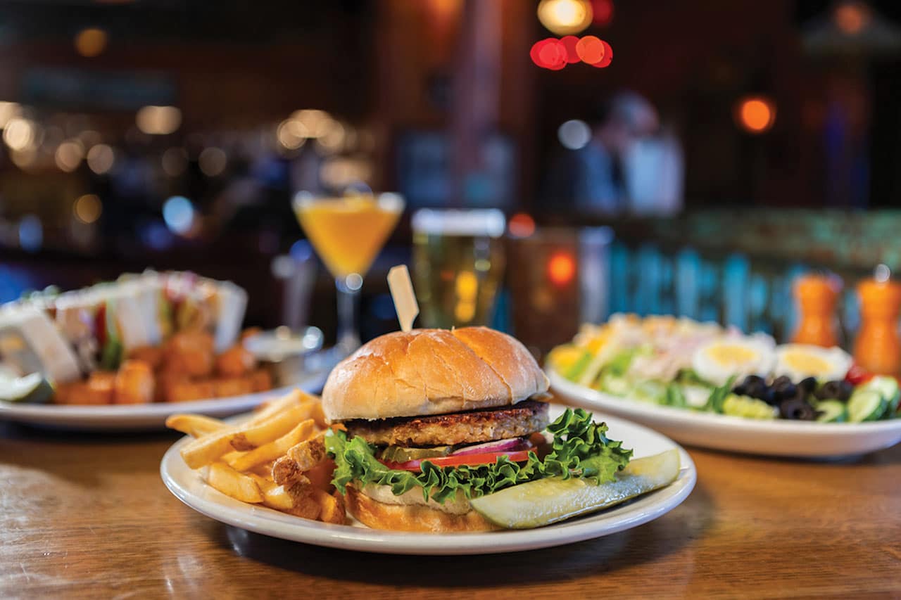 burger on a plate