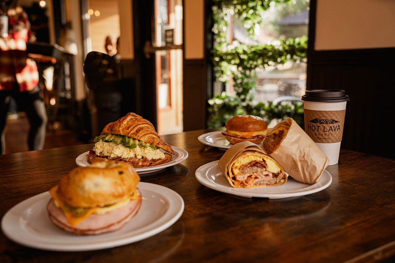 Breakfast sandwiches from Hot Lava Bakery