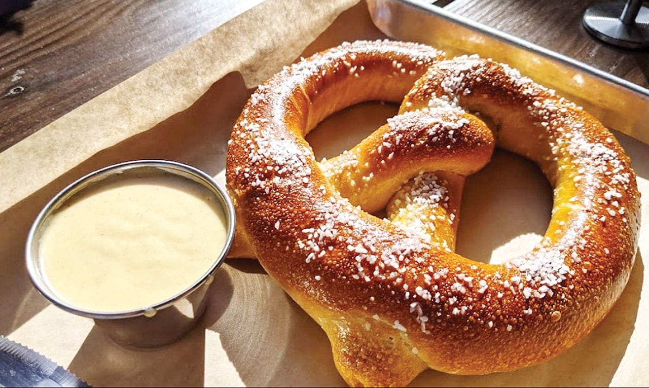 Salty pretzel and dip