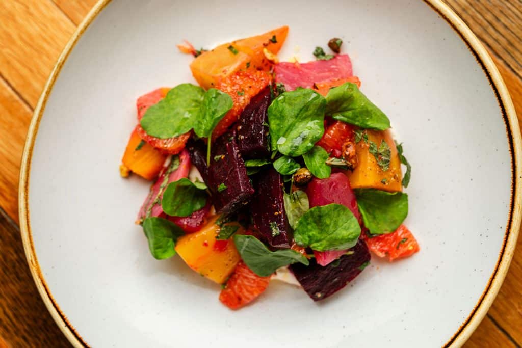 Starter salad from lodge kitchen