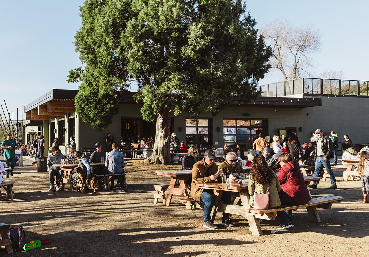 Outside yard at Crux in Bend