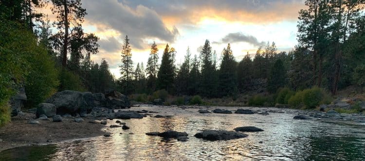 Deschutes River Trail at sunset