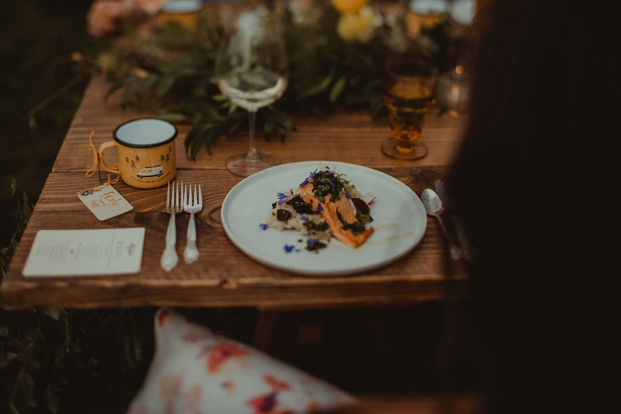 Food on wedding table