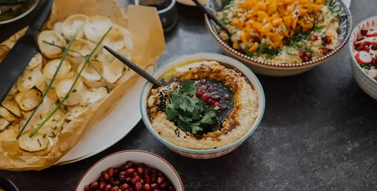 Food crafted by Dropping Beets for a wedding party.