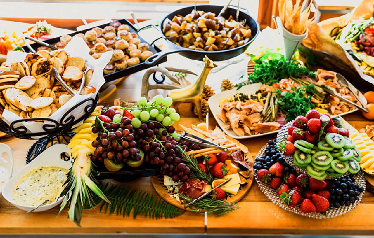 Food displayed on table