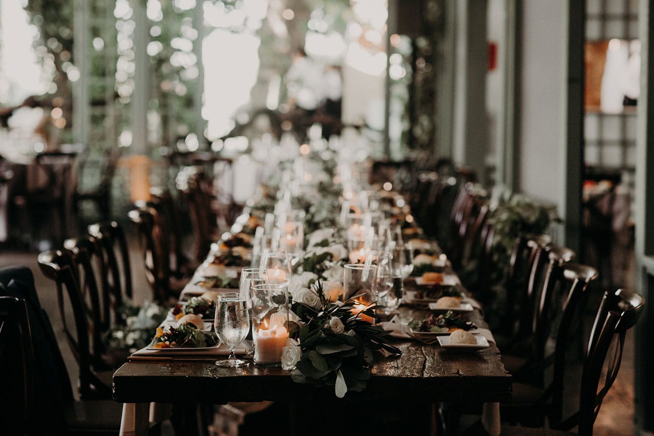 Wedding party table set