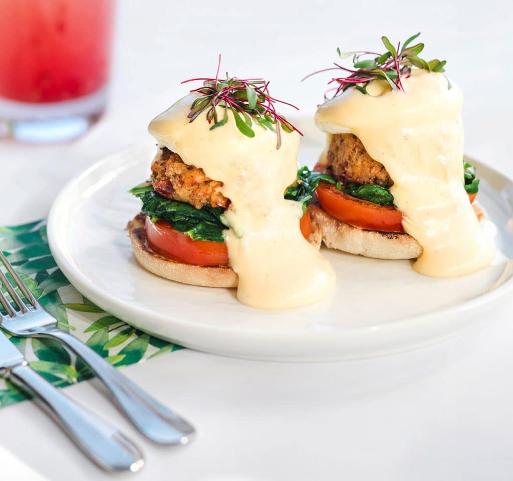 Jumbo Lump Crab Cake Benedict at Lemon Tree