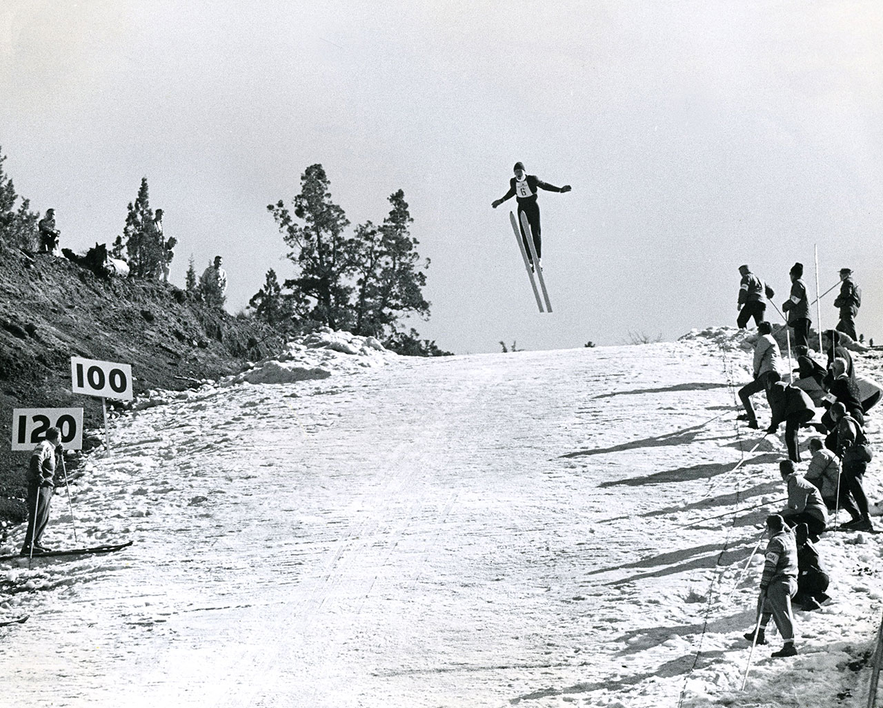 Frank Cammack was instrumental in creating a 50-meter ski jump on Pilot Butte for the 1965 Junior National Ski Championships.