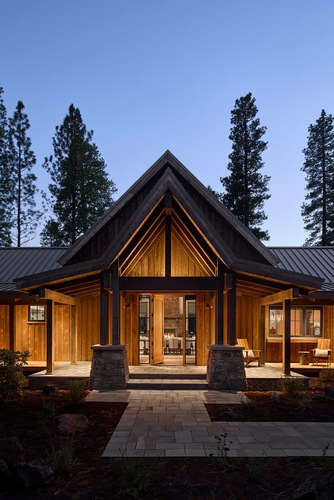 Outside entrance of western inspired home at Black Butte Ranch