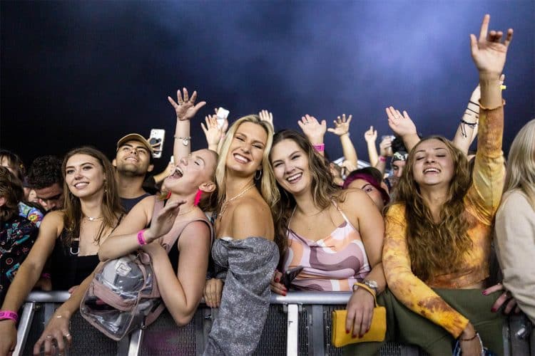 Concert goers at Flume at Hayden Homes Amphitheater