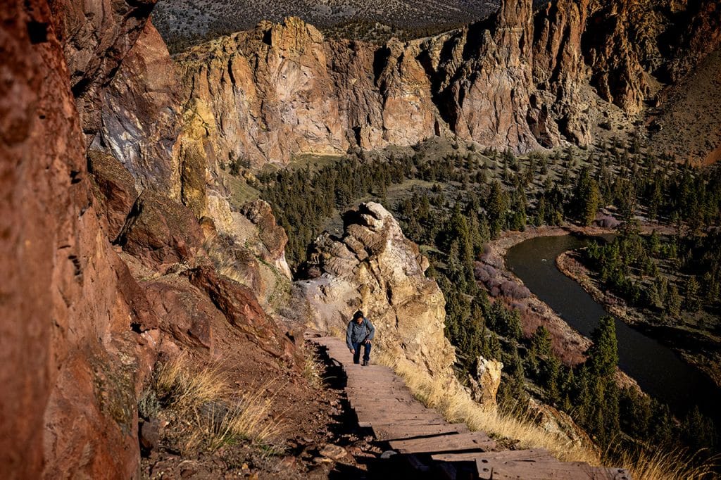 Hiker at Smith Rock