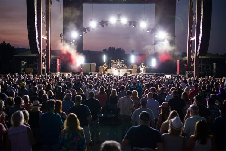 Hayden Homes Amphitheater in Bend Oregon at night