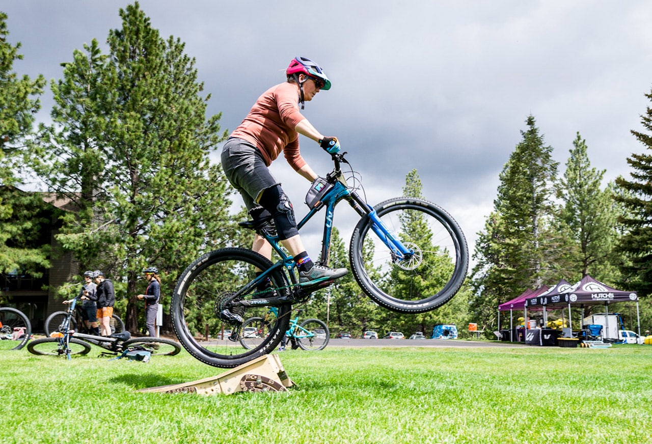 Practicing the sender ramp in Bend