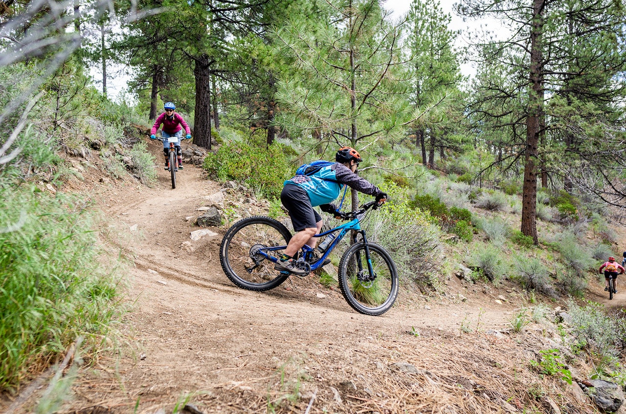 Switchback trail in Bend with Ladies AllRide