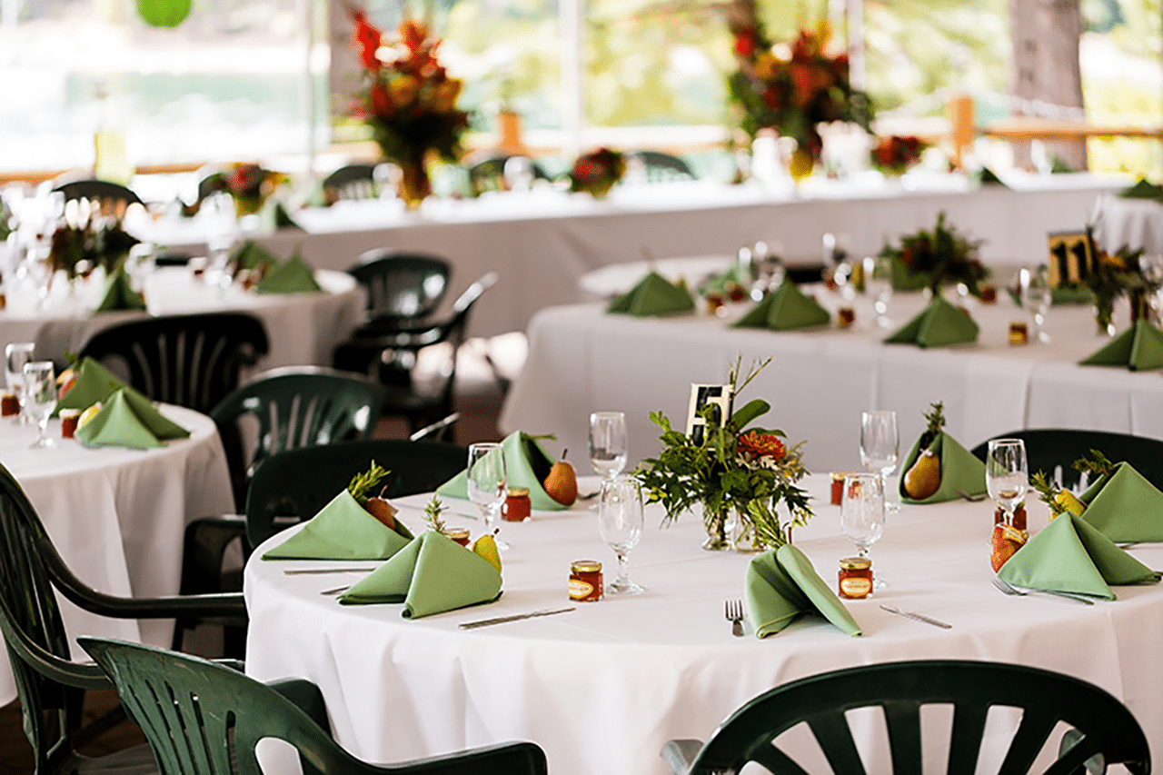 Dining setup at Crescent Lake Resort